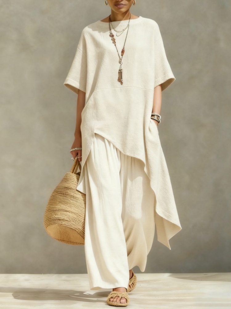 Linen Pant Wide - Setelan Celana Wanita Katun Linen 2