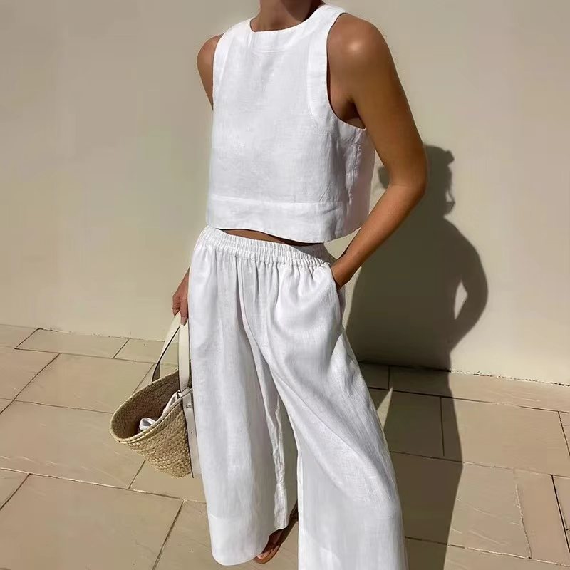 Linen Pant Wide - Set Celana Linen Musim Panas Baru