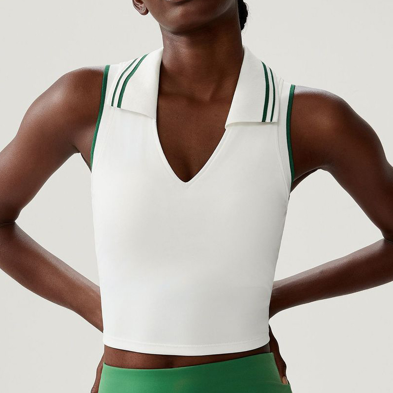 Crop Top Crochet - Atasan Yoga Kebugaran Wanita Tanpa Lengan