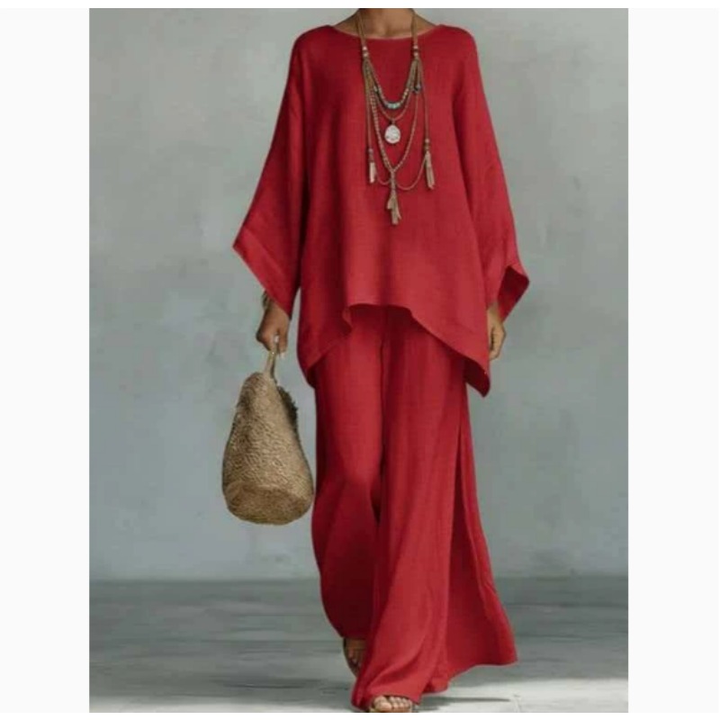 Linen Pant Wide - Setelan Kasual Wanita Terbaru, Atasan Katun
