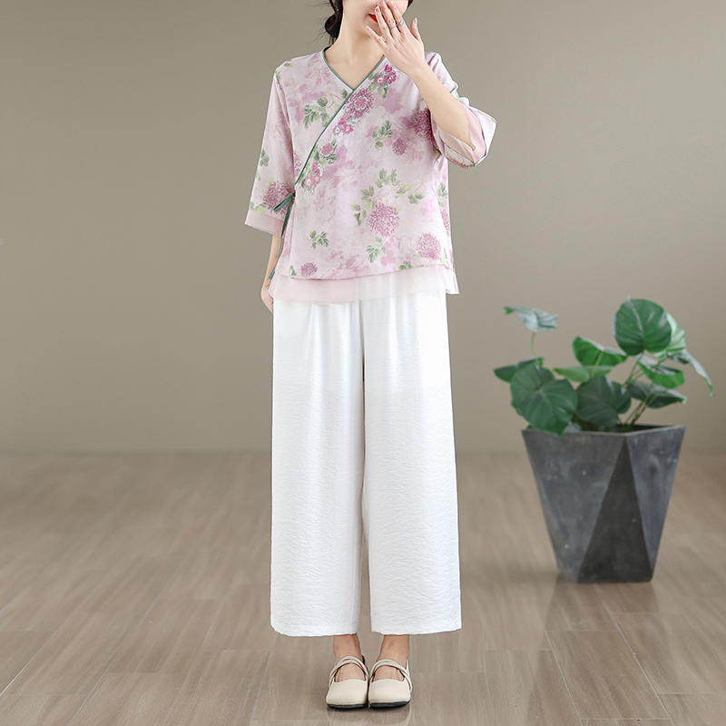 Setelan Fashion Kasual Gaya Re - Linen Pant Wide ulasan dan harga