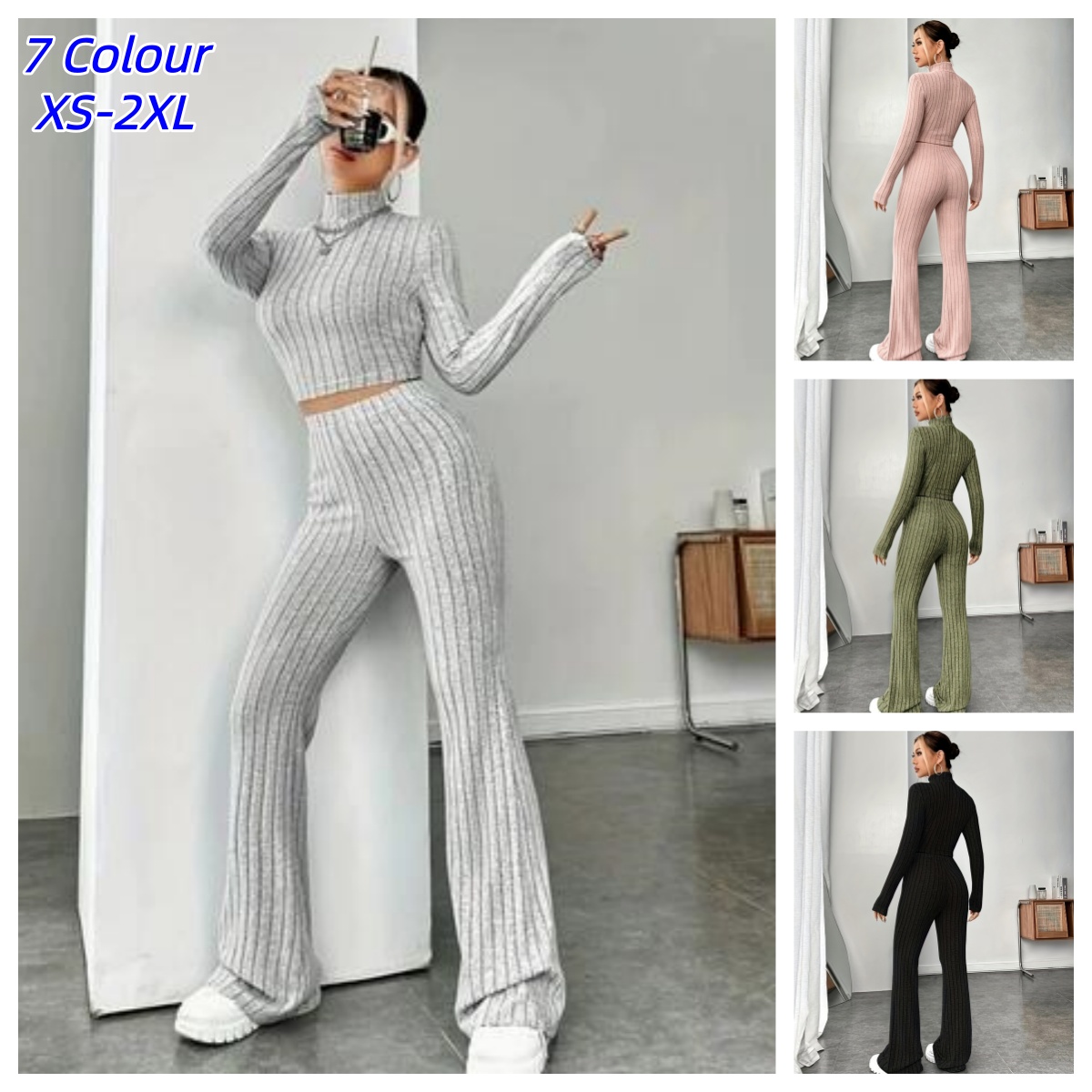 Setelan Rajut 2 Potong Wanita, - Crop Top Crochet ulasan dan harga