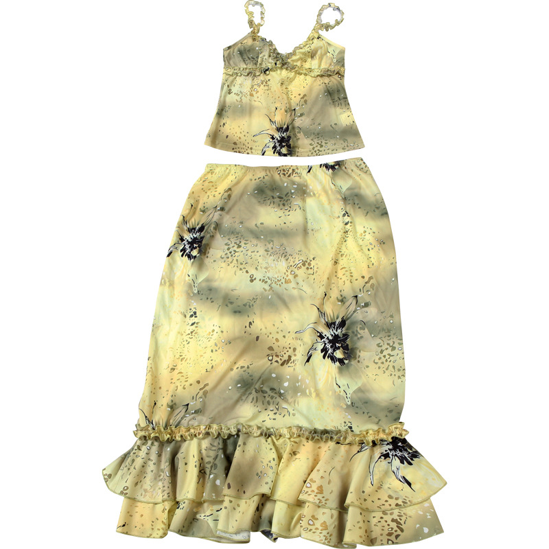Gaun Wanita 2 Potong Motif Bun - Midi Skirt Floral ulasan dan harga