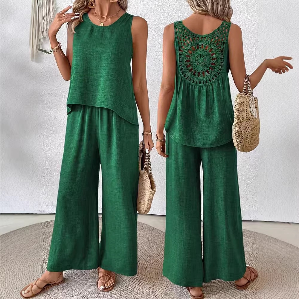 Setelan Celana Wanita Dua Poto - Linen Pant Wide ulasan dan harga