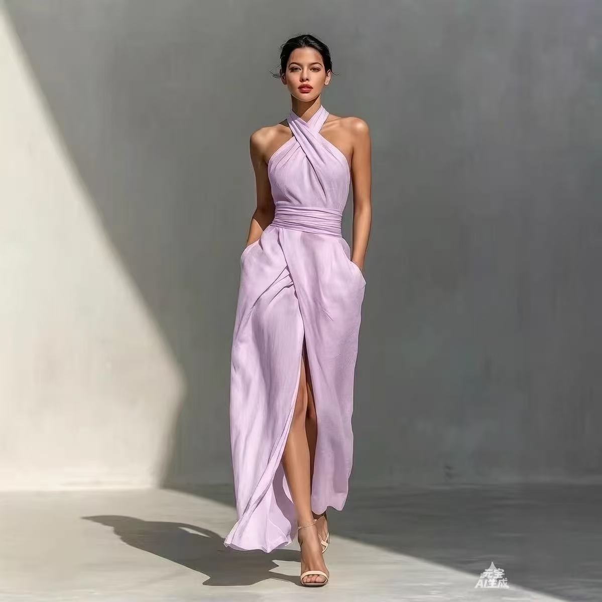 Gaun panjang bergaya boho deng - Maxi Dress Halter ulasan dan harga