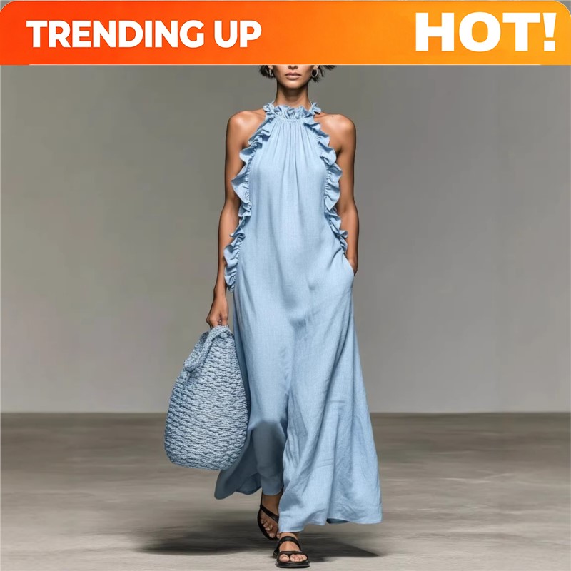 Gaun Maxi Wanita Seksi Model H - Maxi Dress Halter ulasan dan harga
