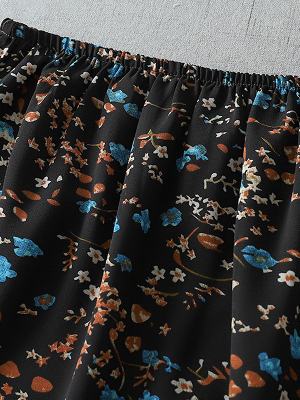 Rok Midi A-Line Bahan Sifon Mo - Midi Skirt Floral ulasan dan harga