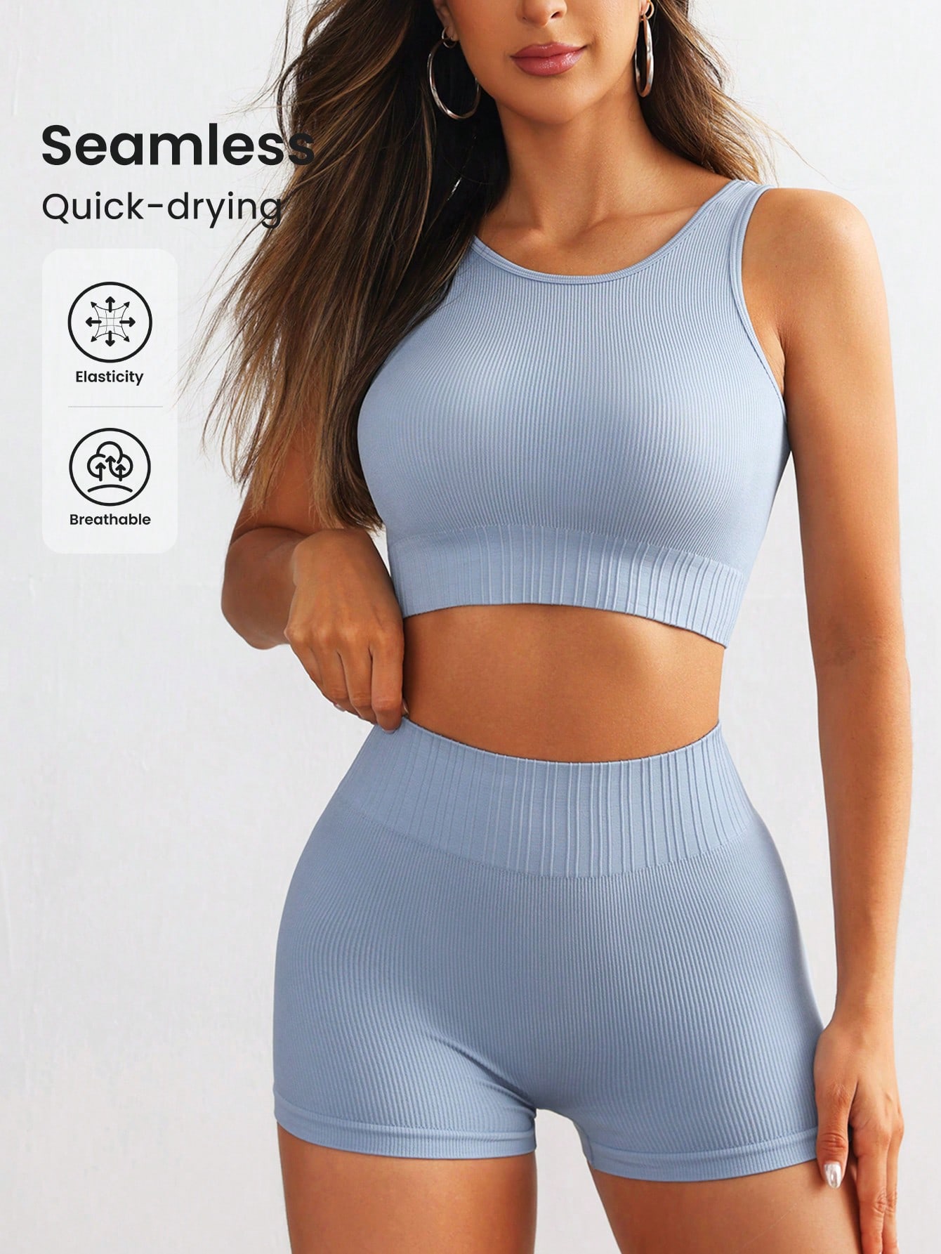 Set Yoga Wanita Tanpa Jahitan  - Crop Top Crochet ulasan dan harga